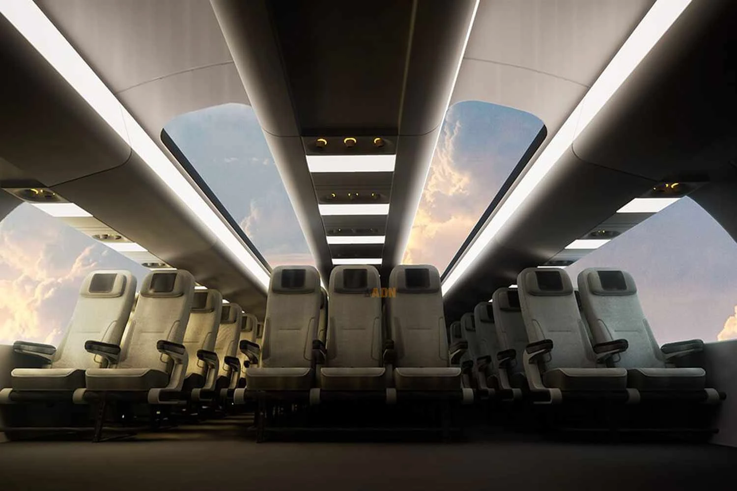 The new Fokker will have no windows, replaced by flexible and customizable displays (FNG)