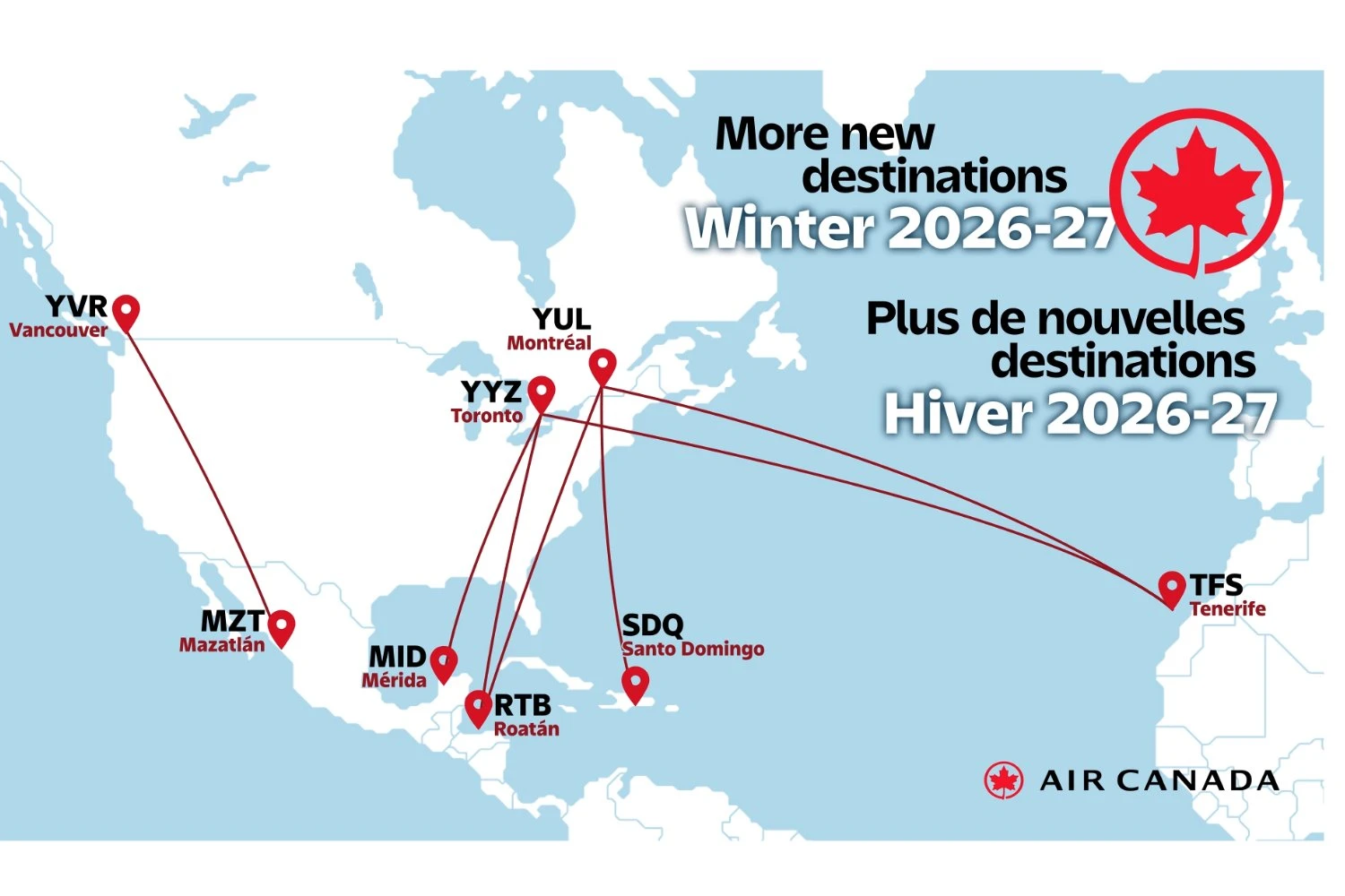 Air Canada new routes