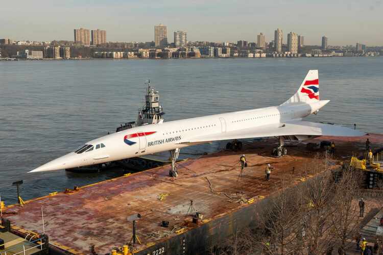 The Concorde on the barge