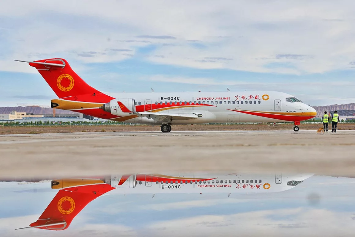 Chinese jetliner ARJ21 debuts flight in Central Asia - Air Data News