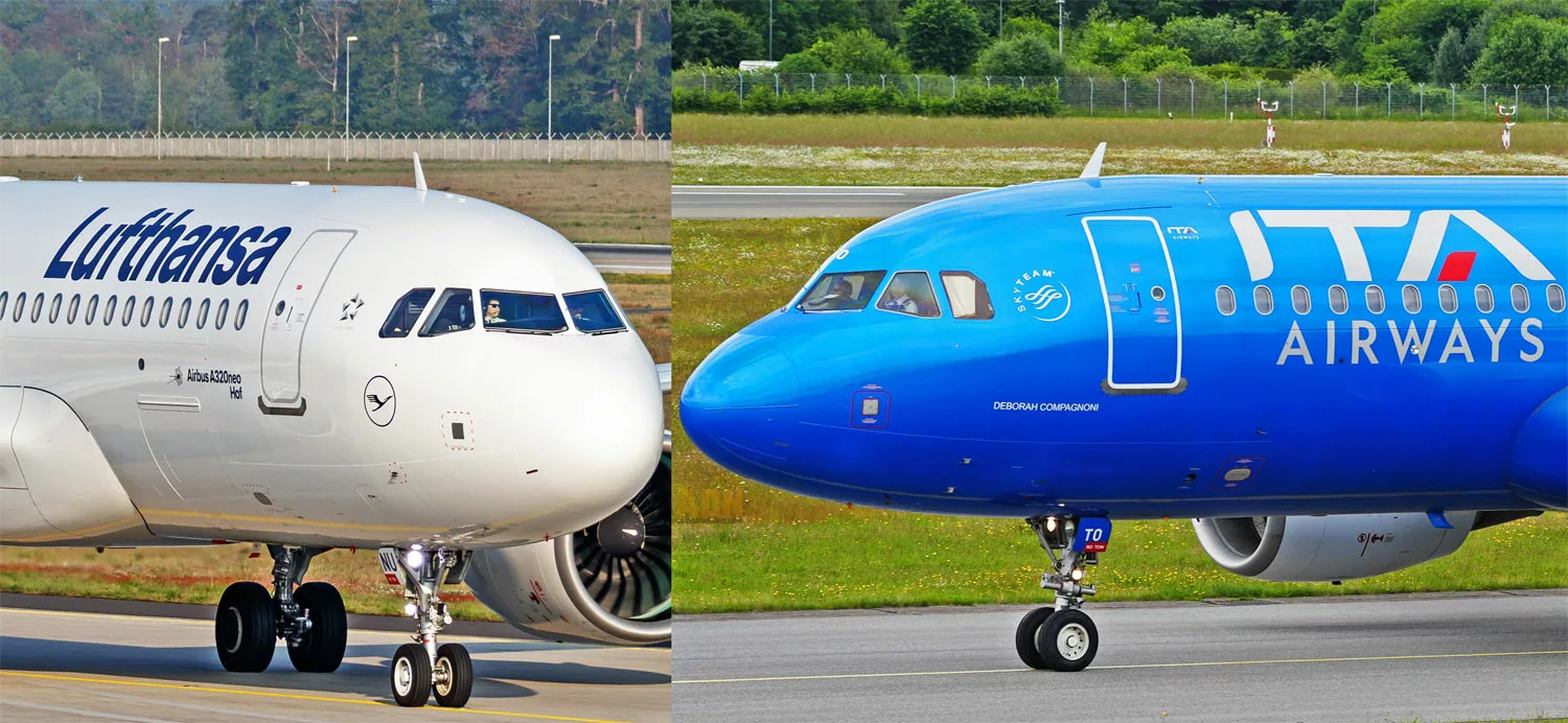 Lufthansa and ITA Airways Airbus A320
