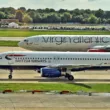 A British Airways Airbus A320 and a Virgin Atlantic A330-300