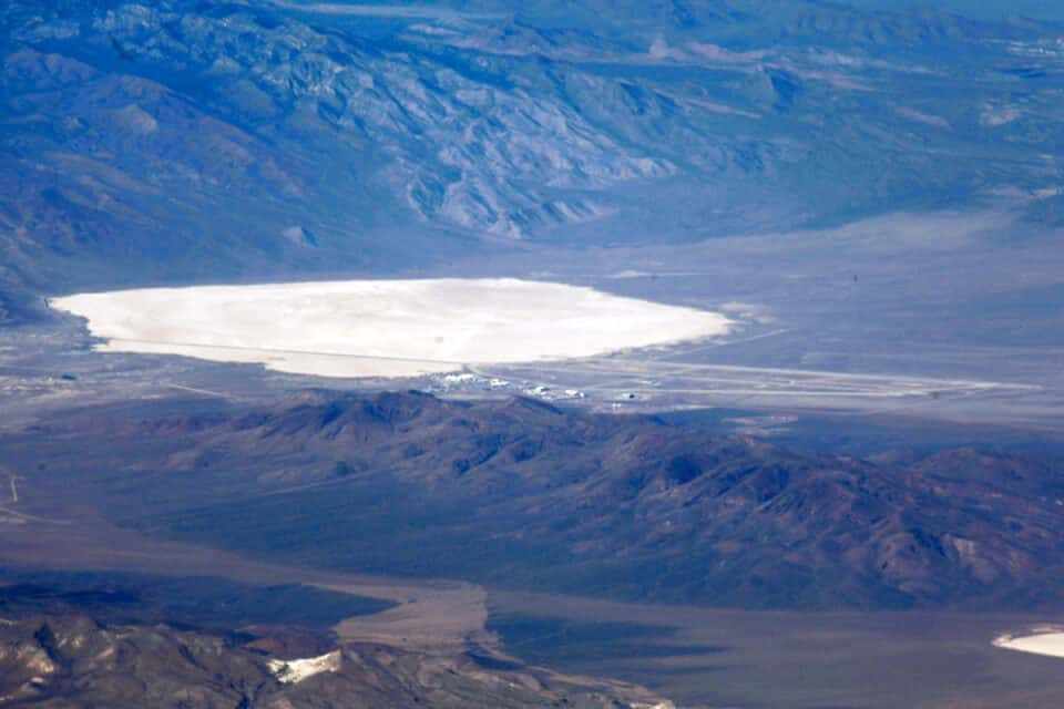 Groom's Dry Lake and Area 51 next to it: government only acknowledged its existence a few years ago (Doc Searls)