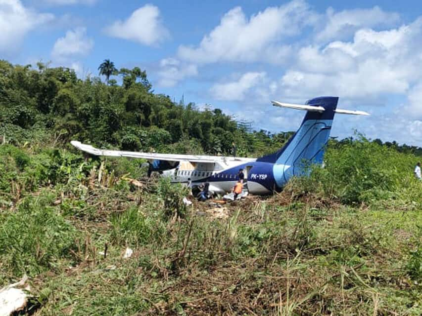 Trigana Air ATR 42-500 after the runway excursion