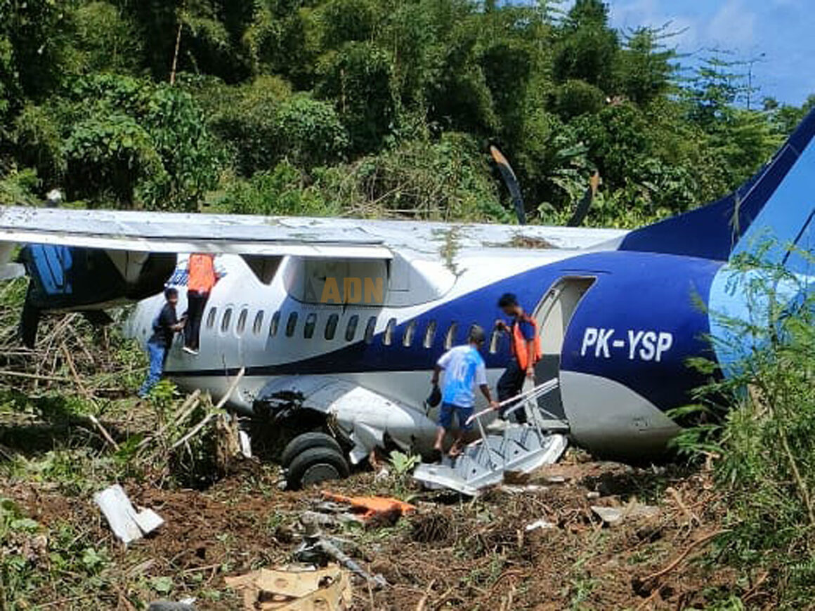 Trigana Air ATR 42-500 after the runway excursion