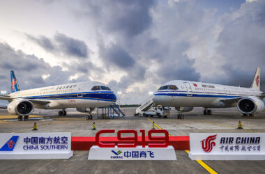 COMAC C919 aircraft from China Southern and Air China