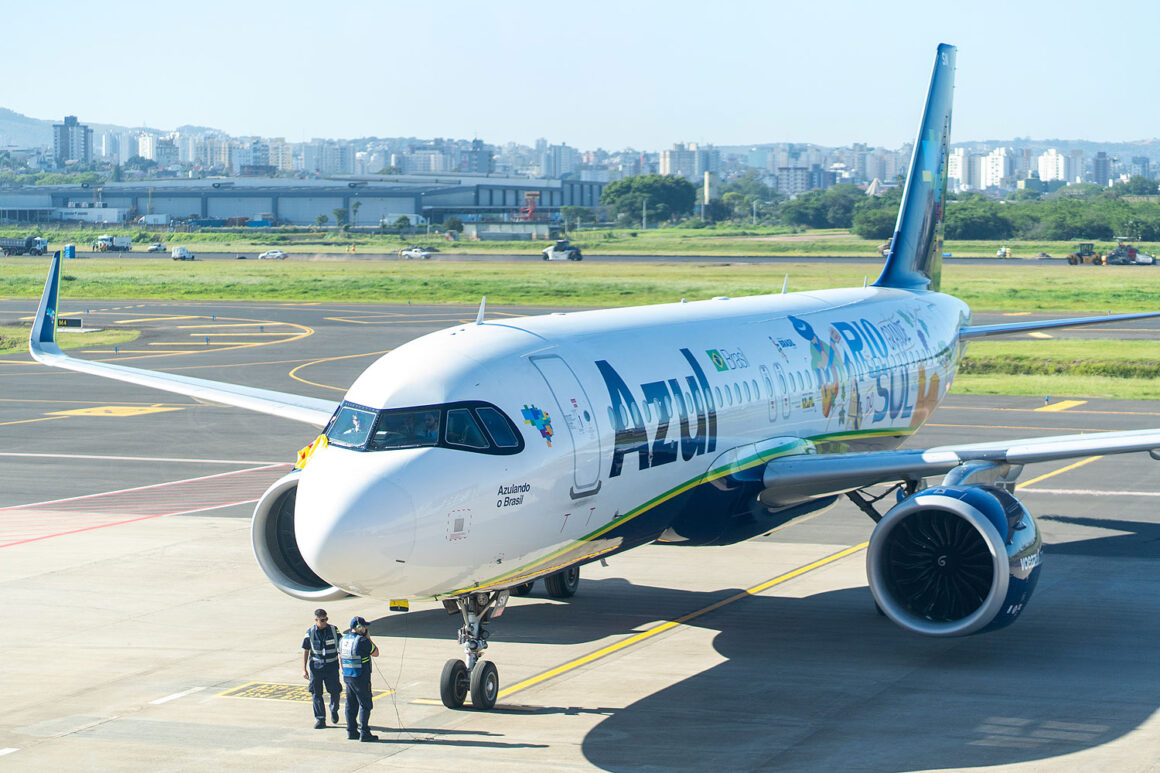 Azul Airbus A320neo at Salgado Filho Airport