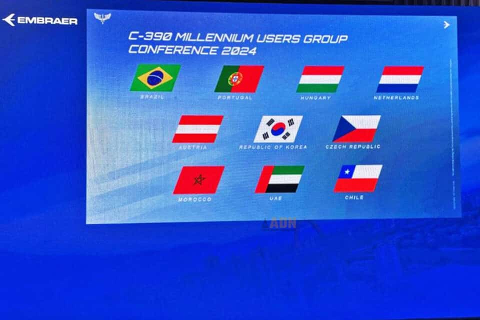 The presentation that shows Morocco, the United Arab Emirates and Chile as new "users" of the C-390