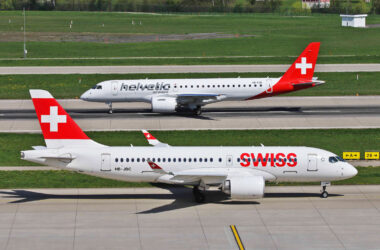 Helvetic Airways E190-E2 and a Swiss A220-100