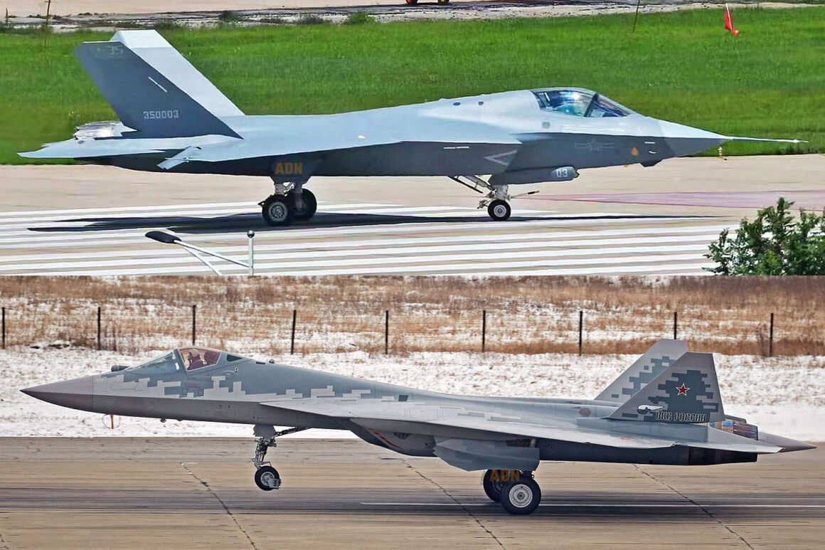 J-35 and Su-57 stealth fighters