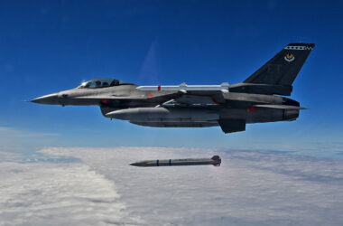 A 40th Flight Test Squadron F-16 Fighting Falcon releases a Stand-in Attack Weapon for the first time