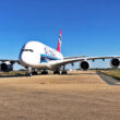 Global Airlines first Airbus A380 in Beja