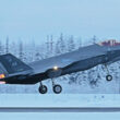 F-35 fighter takes off from Eielson Air Force Base in Alaska