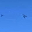 The alleged H-20 stealth bomber flying alongside a J-16 fighter