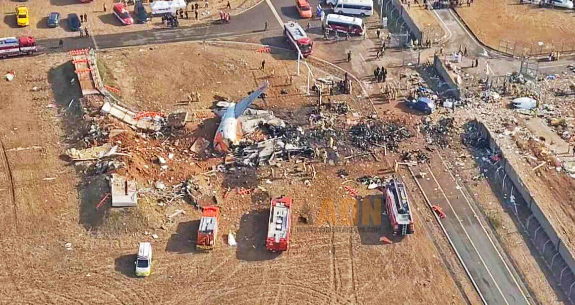 The crash site of the Jeju Air Boeing 737