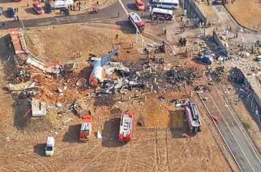 The crash site of the Jeju Air Boeing 737