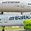 Lufthansa and airBaltic aircraft