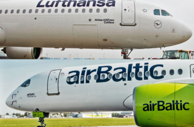 Lufthansa and airBaltic aircraft