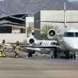 The Learjet 35A collided with a parked Gulfstream 200