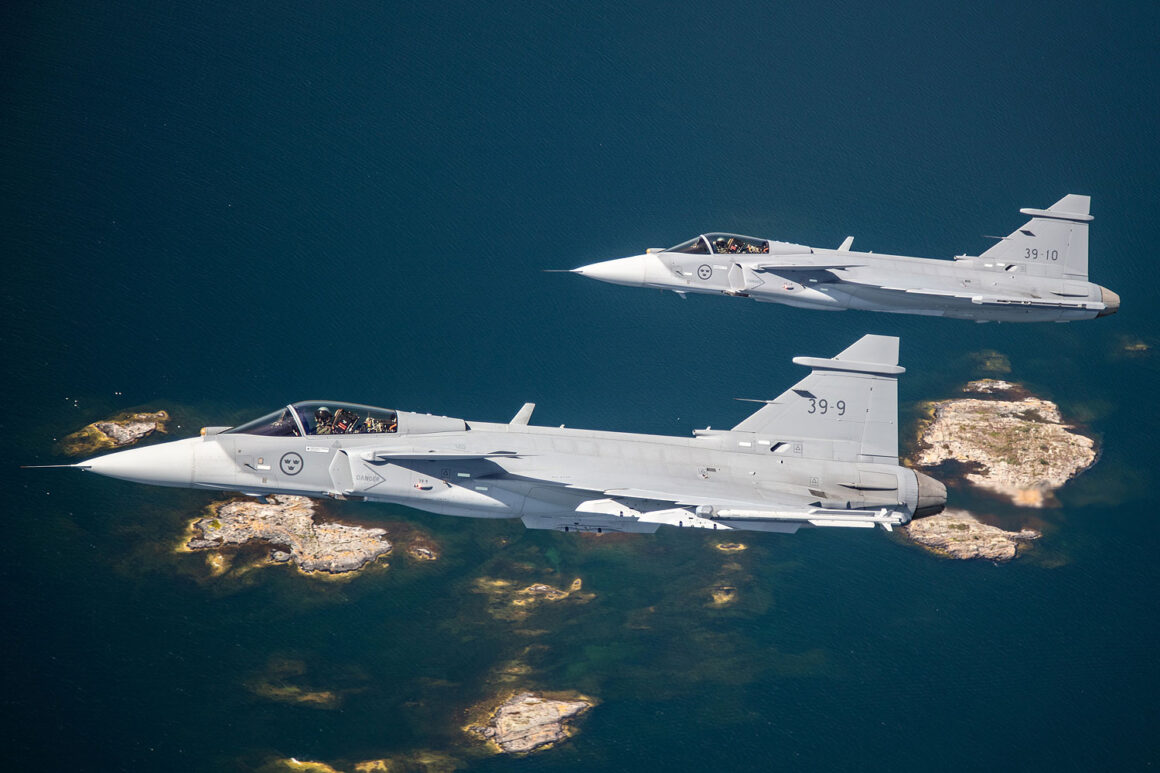 Swedish Saab Gripen fighters